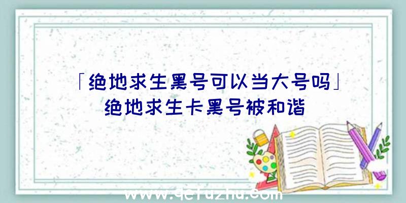 「绝地求生黑号可以当大号吗」|绝地求生卡黑号被和谐